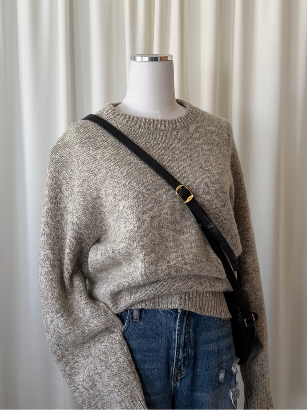 Vintage Harbor Bay Grey Wool Jumper | Dark Academia Layering Piece.